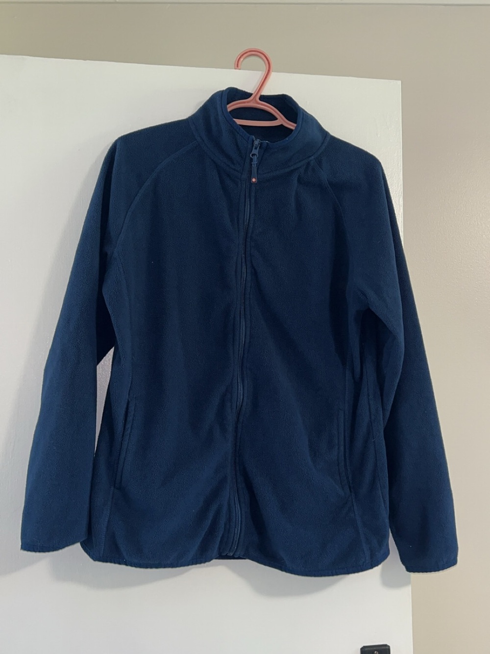 White Cross Navy Full-Zip Teddy Jacket - Women
